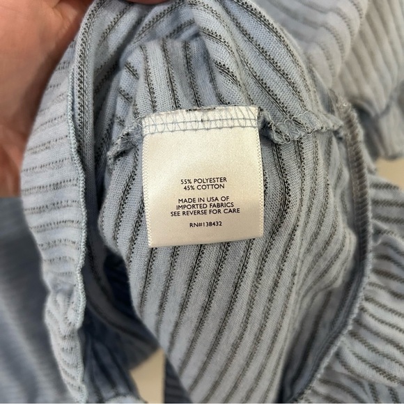 Modcloth Blue White Stripe Flutter Sleeve Crossover T-Shirt Women’s Size 2X - Picture 4 of 6